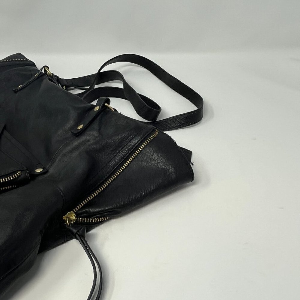 Kooba Everette tote shoulder bag black leather gold hardware women - Picture 7 of 15
